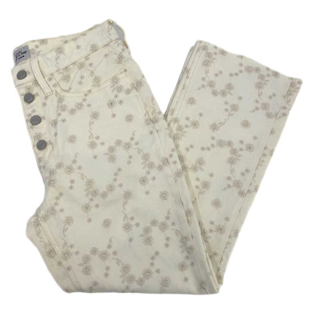 J. Crew Cream Floral Boot Cut Jeans | Womens 27